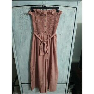 Blush Wide Leg Cropped Romper Blush Medium Boho Summer Beachy Loganlook